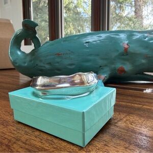 Tiffany & Co. VINTAGE pure Sterling Silver wave Cuff Bracelet,Tiffany Blue Pouch